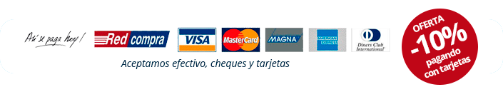 Aceptamos tarjetas, efectivo y cheques